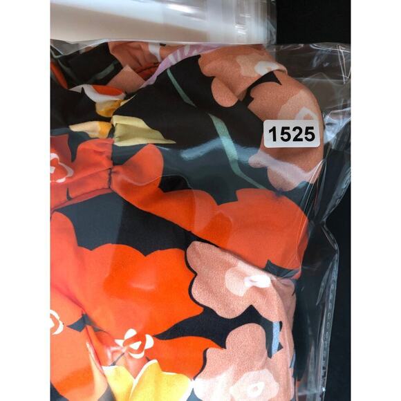 SAYLOR INES Poplin Jumpsuit Sweetheart Neckline Rust Floral-Print S - Picture 13 of 13